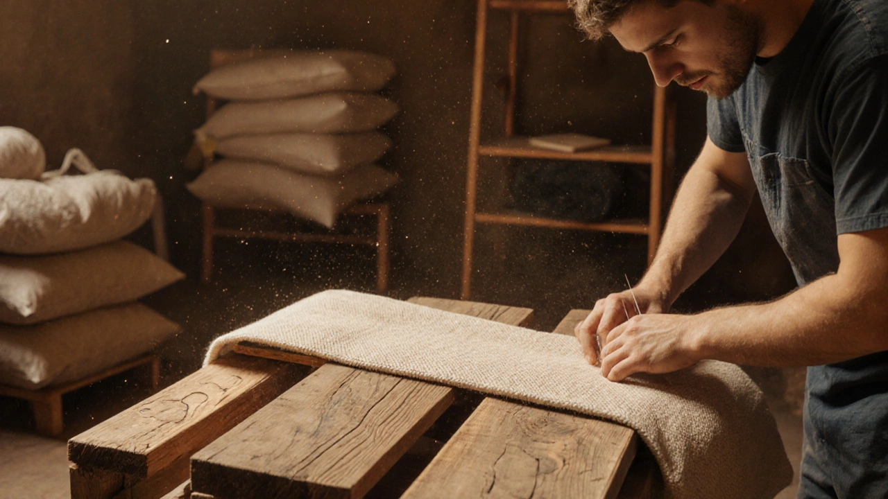 Nachhaltige Sofaherstellerin verarbeitet recycelte Stoffe und FSC‑Holz.