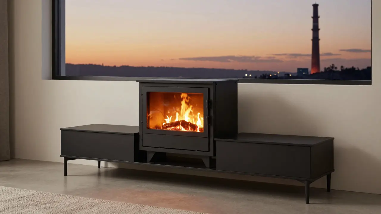 Kamin und Ofen im Wohnzimmer: Modernes Design mit effizienter Heizfunktion