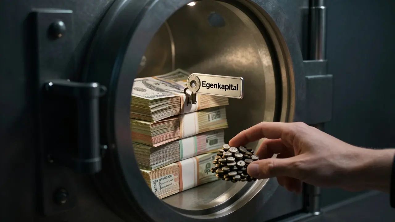 Gesperrter Tresor mit Eigenkapital-Schlüssel, Nebenkosten sind nicht erreichbar.