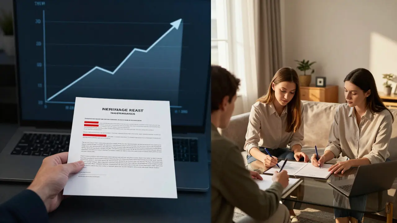 Investor in Büro, der zwischen steigenden Zinsen und stabilen Mietverträgen abwägt.