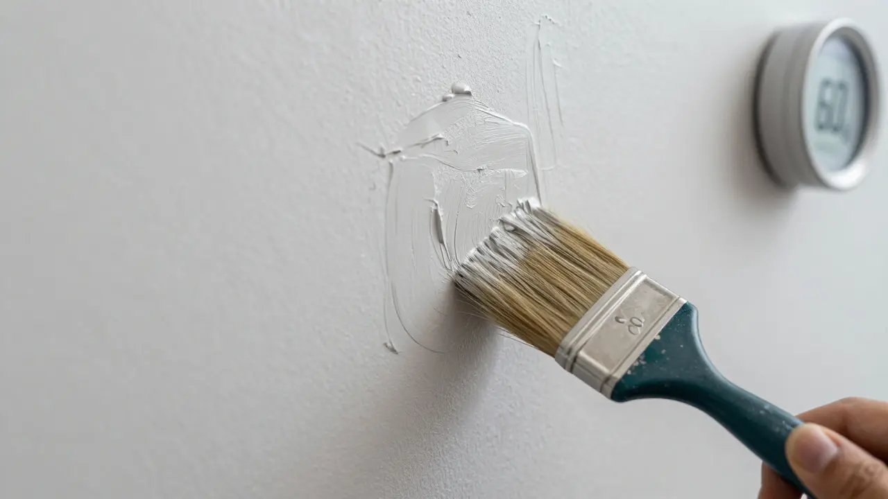 Mineralische Farbe auf trockenem Putz aufgetragen