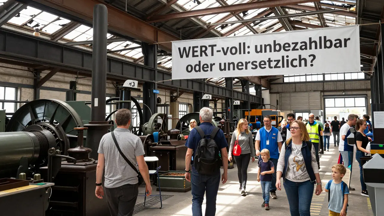 Besucher erkunden während des Tags des offenen Denkmals eine historische Fabrik in Köln.