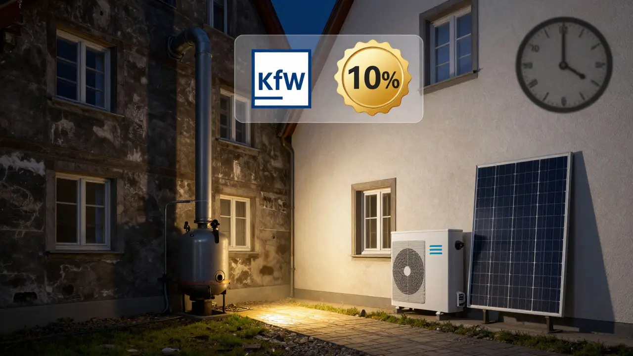 Historisches Haus im Umbau: Von dunkler, ineffizienter Fassade hin zu moderner, energieeffizienter Sanierung mit Solaranlage und Wärmepumpe.