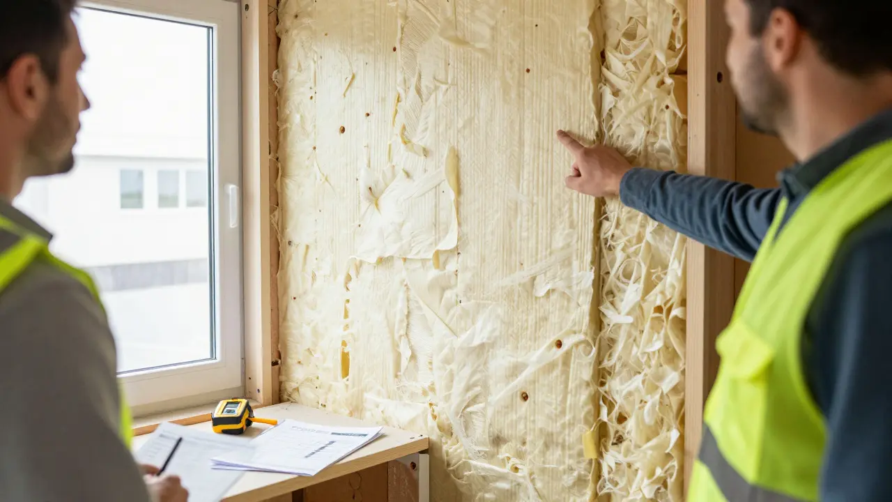 Sanierungsarbeit zur Energieeffizienzsteigerung im Gange