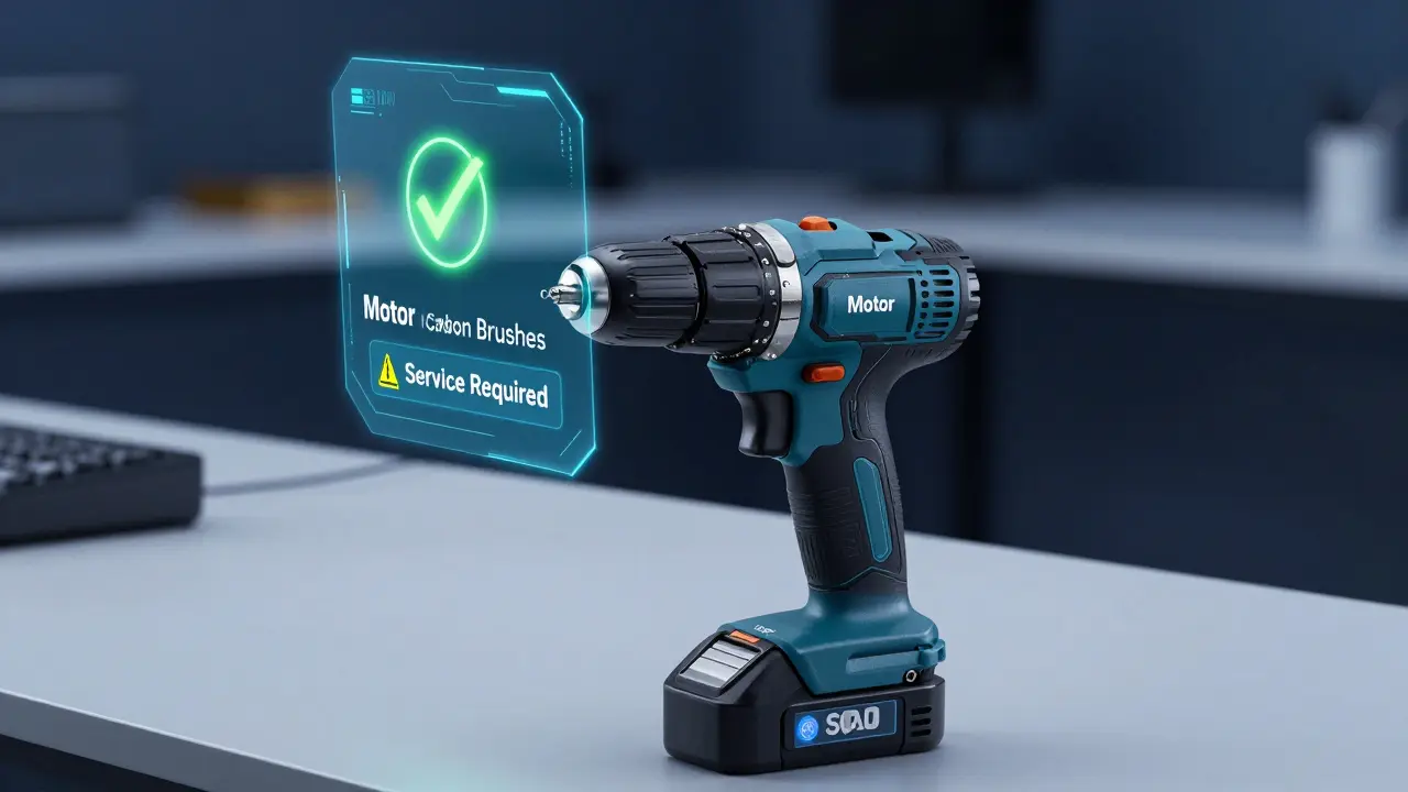 Elektrowerkzeug mit digitaler Hologramm-Anzeige für Wartungsintervalle