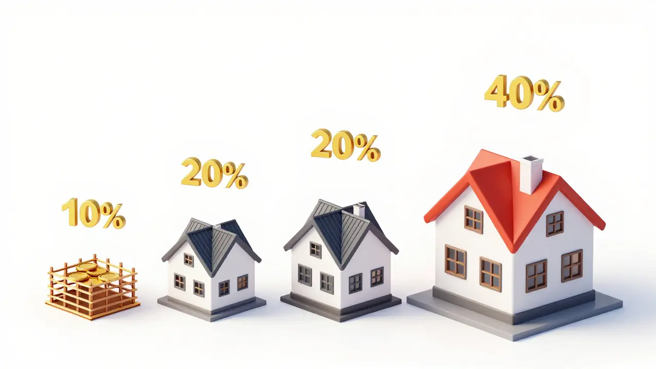 Isometrische Darstellung eines Zahlungsplans gekoppelt an den Baufortschritt