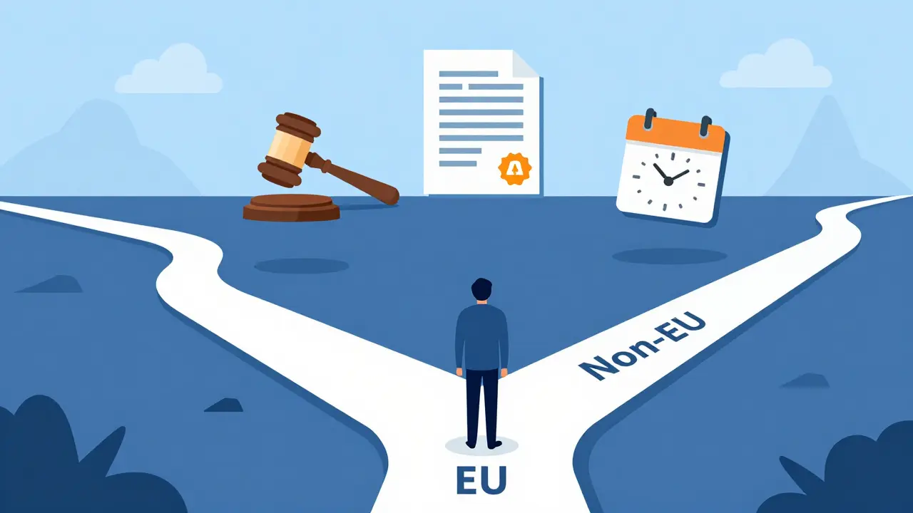 Illustration: Der Weg des Immobilienkaufs in der EU vs. Nicht-EU-Ländern