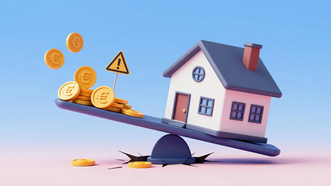 Konzeptionelle Darstellung von Bußgeldern und Risiken bei Immobilienkauf