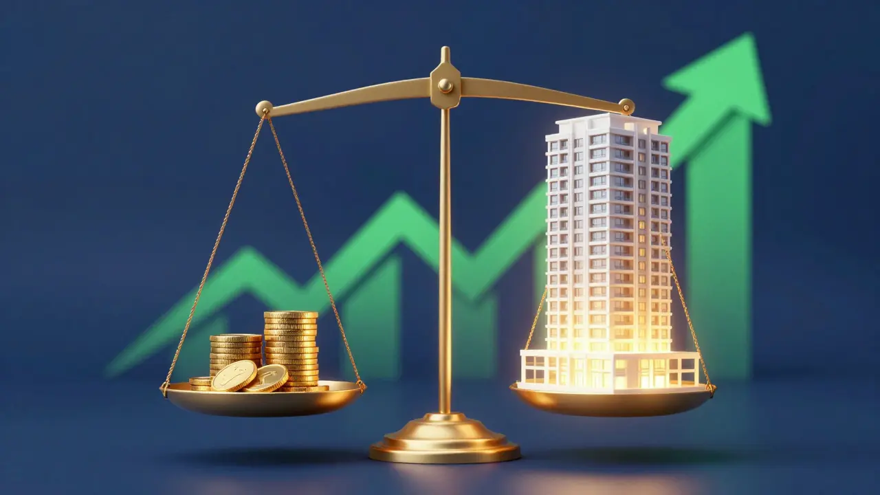 Skala zeigt Hebelwirkung bei Immobilieninvestition
