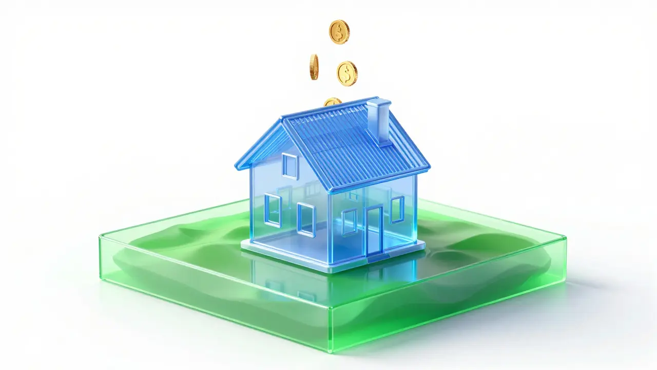 Konzeptgrafik: Trennung von Grund- und Gebäudewert
