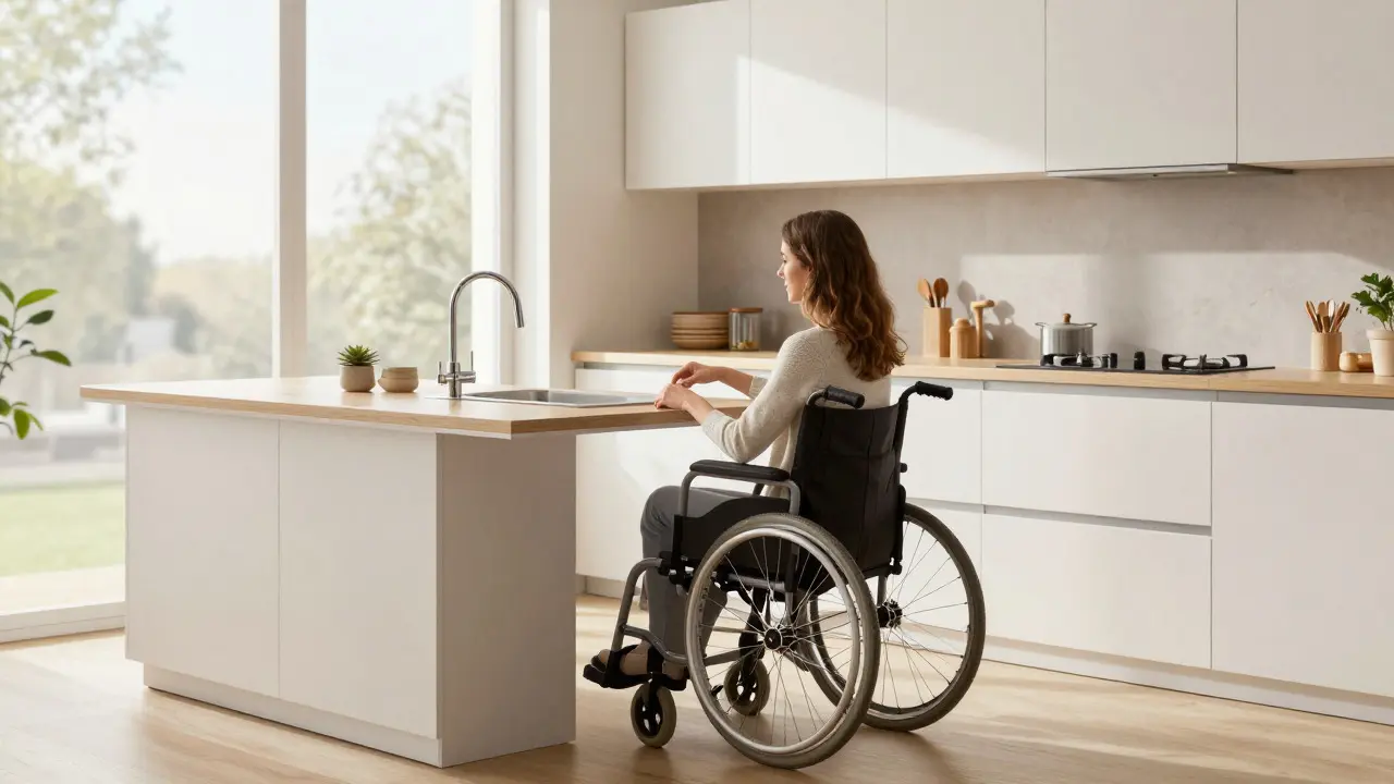Barrierefreie Küche planen: Richtige Arbeitshöhen und Auszüge für Rollstuhlfahrer