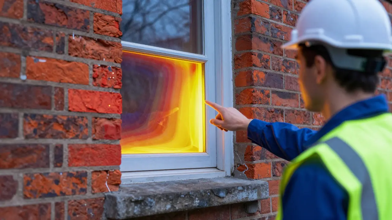 Thermografie-Inspektion einer Fassade zur Prüfung der Energieeffizienz
