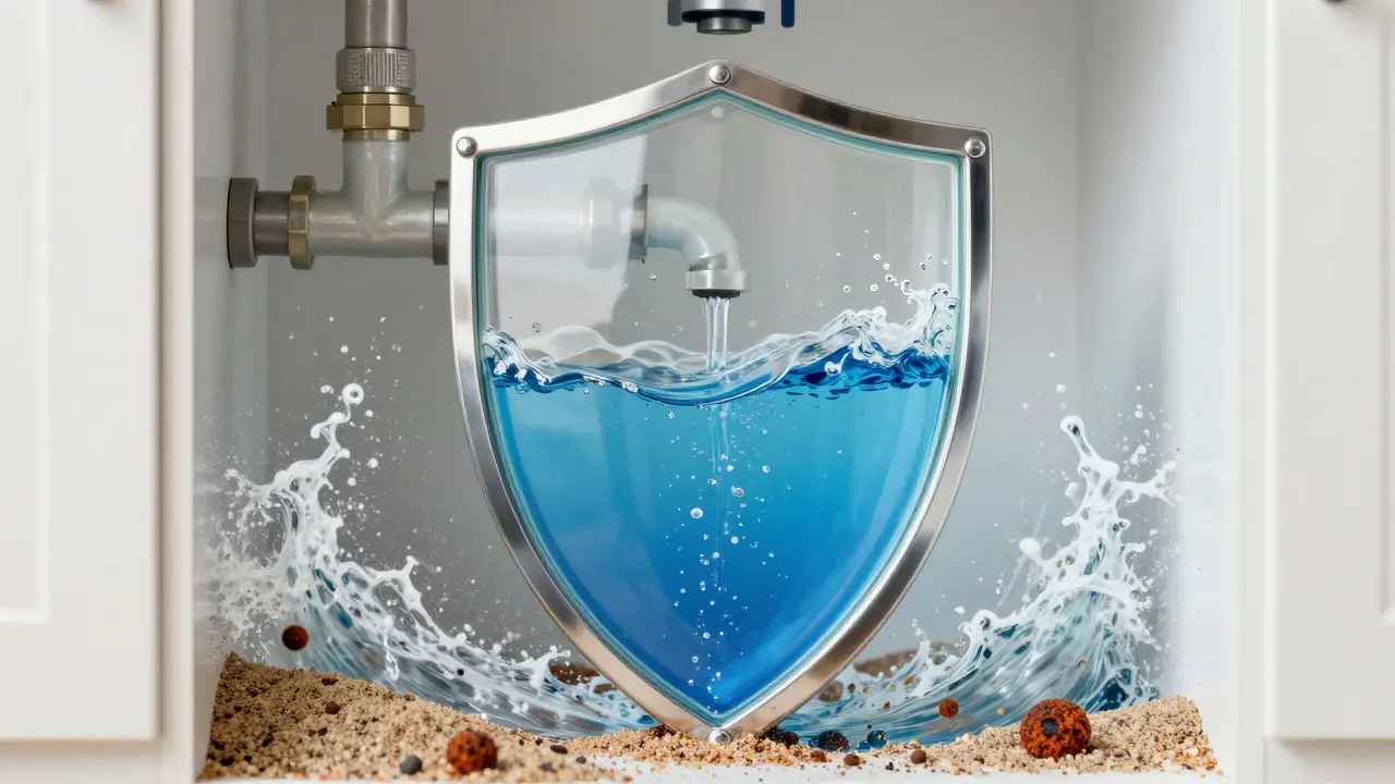 Schutzschild um Rohrleitungen blockiert Schmutz und hohen Wasserdruck.