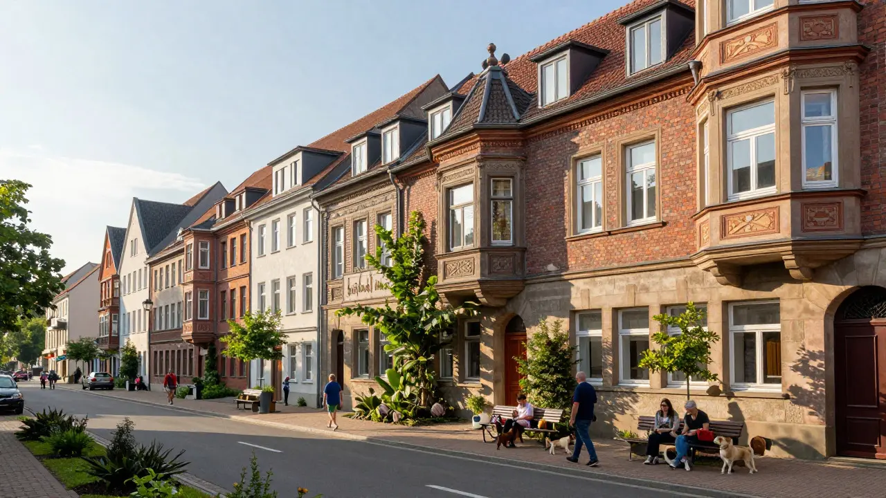 Typische deutsche Altbaulandschaft mit geschütztem sozialem Umfeld